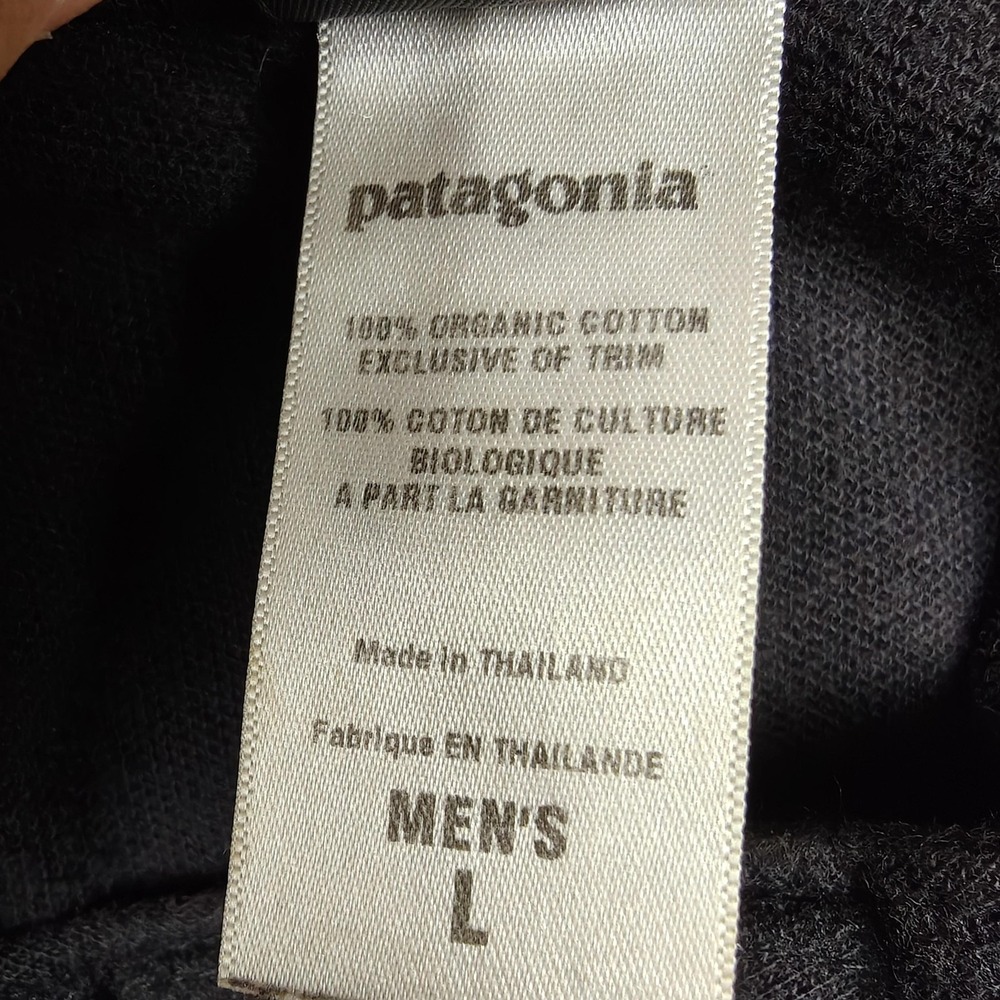 Vintage Patagonia Jacket Mens Large Black Organic Cotton Full Zip Pockets Bomber - Picture 5 of 9